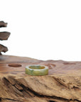 Baikalla Icy Green & Yellow Burmese Jadeite Jade Traditional Ring 