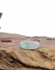 Baikalla Icy Apple-Green Burmese Jadeite Jade Traditional Ring 