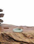 Natural Burmese Green Jadeite Jade Band Ring