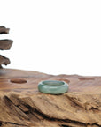 Natural Burmese Green Jadeite Jade Band Ring