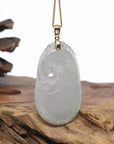 Genuine Lavender Ice Jadeite Jade RuYi Pendant Necklace
