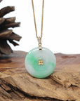 Baikalla 18k Yellow Gold Green Lucky KouKou Jadeite Jade Pendant