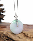 Genuine Lavender Jadeite Jade KouKou Pendant