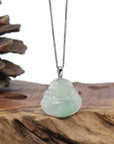 Genuine Ice Jadeite Jade Buddha Pendant Necklace
