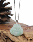 Genuine Ice Jadeite Jade Buddha Pendant Necklace