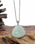 Genuine Ice Jadeite Jade Buddha Pendant Necklace