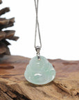 Genuine Ice Jadeite Jade Buddha Pendant Necklace