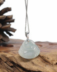 Genuine Ice Jadeite Jade Buddha Pendant Necklace