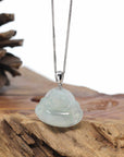Genuine Ice Jadeite Jade Buddha Pendant Necklace