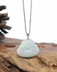 Genuine Ice Jadeite Jade Buddha Pendant Necklace