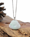 Genuine Ice Jadeite Jade Buddha Pendant Necklace
