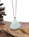 Genuine Ice Jadeite Jade Buddha Pendant Necklace