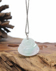 Genuine Ice Jadeite Jade Buddha Pendant Necklace