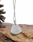 Natural Jadeite Jade Buddha Necklace With Gold Diamond Bail