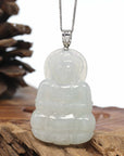 Genuine Burmese Blue Jadeite Jade Guanyin Necklace