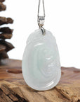 Genuine Lavender Jadeite Jade Ru Yi Pendant Necklace With Sterling Silver Bail