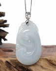 Genuine Lavender Jadeite Jade Ru Yi Pendant Necklace With Sterling Silver Bail