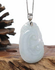 Genuine Lavender Jadeite Jade Ru Yi Pendant Necklace With Sterling Silver Bail