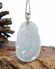 Genuine Lavender Jadeite Jade Ru Yi Pendant Necklace With Sterling Silver Bail