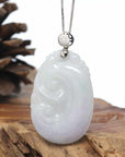 Genuine Lavender Jadeite Jade Ru Yi Pendant Necklace With Sterling Silver Bail