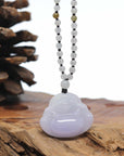 Baikalla Natural Burmese Jadeite Jade Happy Buddha Carving Pendant
