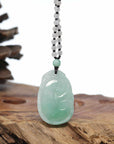 Genuine Burmese Jadeite Jade RuYi Pendant Necklace