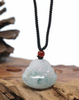 Genuine Burmese Blue Jadeite Jade Happy Buddha Necklace