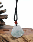 Genuine Burmese Blue Jadeite Jade Happy Buddha Necklace