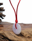Genuine Burmese Lavender Jadeite Jade Lucky KouKou Necklace
