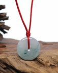 Genuine Burmese Ice Blue Jadeite Jade Lucky KouKou Necklace