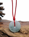 Genuine Burmese Ice Blue Jadeite Jade Lucky KouKou Necklace