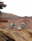 18K White Gold Imperial Jadeite Jade Stud Earrings
