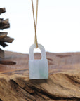 Baikalla Green Jadeite Jade Lock Necklace Pendant