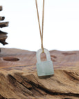 Baikalla Ice Green Jadeite Jade Lock Necklace Pendant