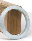 Baikalla Natural Light Blue-Green W/ Sajin (Golden Dust) Jadeite Jade "Half Round" Bangle Bracelet (60.3mm) 