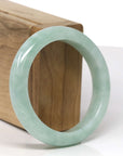 Baikalla Natural Apple-Green Jadeite Jade "Half Round" Bangle Bracelet (54.9mm) 