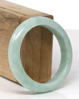 Baikalla Natural Apple-Green Jadeite Jade "Half Round" Bangle Bracelet (54.9mm) 