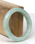 Baikalla Natural Apple-Green Jadeite Jade "Half Round" Bangle Bracelet (54.9mm) 