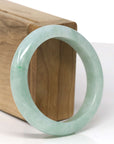 Baikalla Natural Apple-Green Jadeite Jade "Half Round" Bangle Bracelet (54.9mm) 
