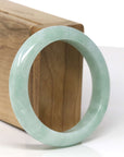 Baikalla Natural Apple-Green Jadeite Jade "Half Round" Bangle Bracelet (54.9mm) 