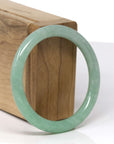 Baikalla Natural Green "Traditional Round" Jadeite Jade Bangle Bracelet (55mm) 