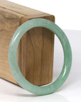 Baikalla Natural Green "Traditional Round" Jadeite Jade Bangle Bracelet (55mm) 