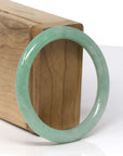 Baikalla Natural Green "Traditional Round" Jadeite Jade Bangle Bracelet (55mm) 