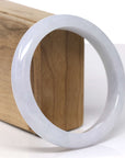 Baikalla Natural Light Lavender Jadeite Jade "Half Round" Bangle Bracelet (62.8mm) 