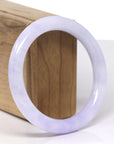 Baikalla Natural Vixen Purple "Traditional Round" Jadeite Jade Bangle Bracelet (57.8mm) 