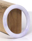 Baikalla Natural Vixen Purple "Traditional Round" Jadeite Jade Bangle Bracelet (57.8mm) 