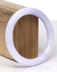 Baikalla Natural Vixen Purple "Traditional Round" Jadeite Jade Bangle Bracelet (57.8mm) 
