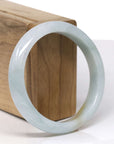 Baikalla Natural Light Blue-Green & Sajin (Golden Dust) Jadeite Jade "Half Round" Bangle Bracelet (57.5mm) 