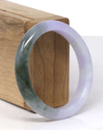 Baikalla Natural Vixen Lavender & Deep Oil-Green Jadeite Jade Oval Bangle (56.3mm) 