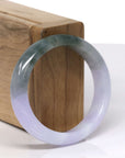 Baikalla Natural Vixen Lavender & Deep Oil-Green Jadeite Jade Oval Bangle (56.3mm) 